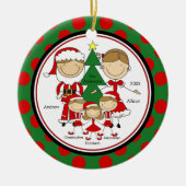 5クリスマスのオーナメントのかわいい棒の姿の系列 セラミックオーナメント (正面)