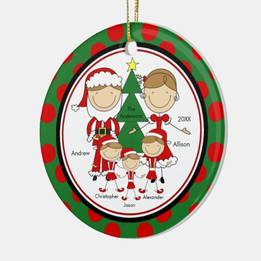 5クリスマスのオーナメントのかわいい棒の姿の系列 セラミックオーナメント (左)