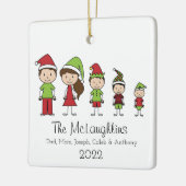 5クリスマスの家族パーソナライズされた セラミックオーナメント (左)