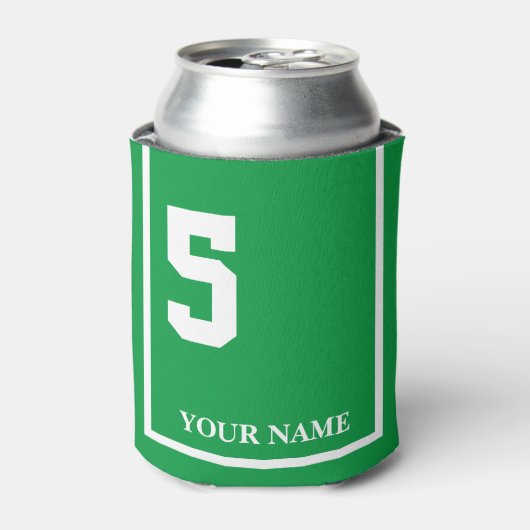 5グリーン、白馬鞍毛布カスタム 缶クーラー (缶正面)
