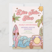 5グルービーレトロ5th誕生日パーティーに飛び込む 招待状 (正面)