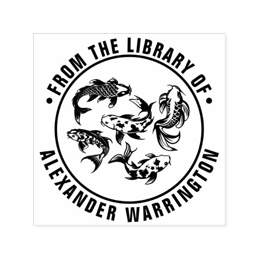 5コイフィッシュカルプ図書名 セルフインキングスタンプ (デザイン)