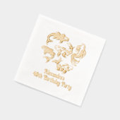5コイフィッシュカルプany年齢誕生日 箔ナプキン (左)