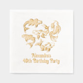 5コイフィッシュカルプany年齢誕生日 箔ナプキン (正面)