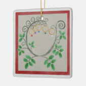 5ゴールデンリングや輪スクエアクリスマスオーナメント セラミックオーナメント (左)