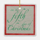 5ゴールデンリングや輪スクエアクリスマスオーナメント セラミックオーナメント (裏面)