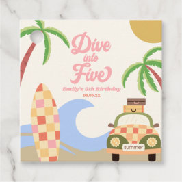 5サーフボードピンク5thバースデーパーティーにダイビング フェイバータグ