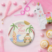 5サーフボードピンク5thバースデーパーティーにダイビング ペーパープレート (パーティー)