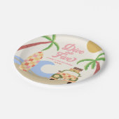 5サーフボードピンク5thバースデーパーティーにダイビング ペーパープレート (アングル)