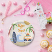 5サーフボードブルー5thバースデーパーティーにダイビング ペーパープレート (パーティー)