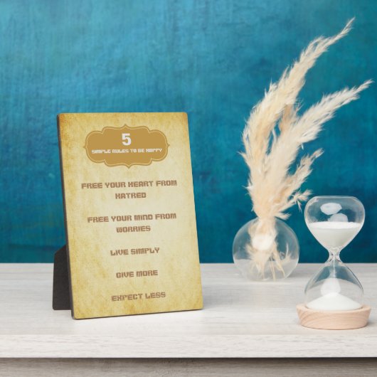 5シンプルつのルールが幸せ フォトプラーク (側面)