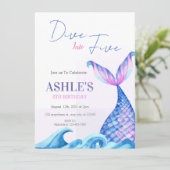 5シンプル人魚の誕生日パーティーに飛び込む 招待状 (スタンド正面)