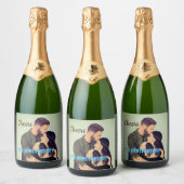 5シンプル周年記念結婚フォトワインラベル スパークリングワインラベル (ボトル)