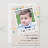 5シンプル歳の誕生日招待状Boy Photo 招待状 (正面)