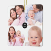 5スタイリッシュつの家族の写真のコラージュ名 セラミックオーナメント (左)