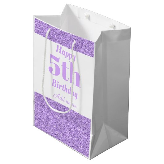 5スタイリッシュ歳の誕生日抱き枕 ミディアムペーパーバッグ (正面アングル)