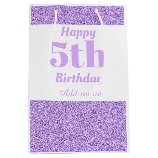 5スタイリッシュ歳の誕生日抱き枕 ミディアムペーパーバッグ (正面)