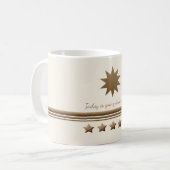 5スターブラッシュド金ゴールド&クリームマグカップ コーヒーマグカップ (正面左)