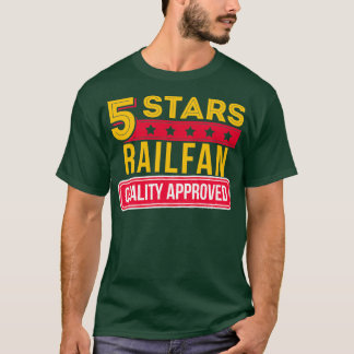 5スターレイルファン列車バフアンプ鉄道愛好家 Tシャツ