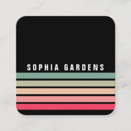 5ストライプ色 – 色01 – 黒 スクエア名刺