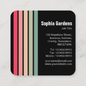 5ストライプ色 – 色01 – 黒 スクエア名刺 (裏面)