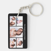 5セクションカスタムフォトフォトシンプルエレガントブラックフレーム キーホルダー (裏面)