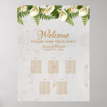 5テーブル座席表Cala Lilies Marble 結婚's