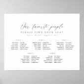 5テーブル私たちお気に入りのの人の座席図プラン ポスター (正面)