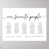 5テーブル私たちお気に入りのの人の座席図プラン ポスター (正面)