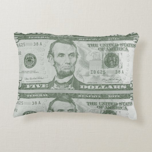 5ドル紙幣ピロー アクセントクッション (裏面)