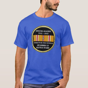 5バトルスターズWWIIアジア太平洋退役軍人 Tシャツ