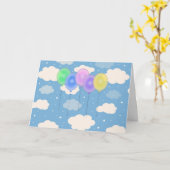 5バルーンカラフル誕生日カード カード (黄色い花)