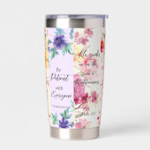 5パネルフローラ聖なる書物、 経典 パーソナライズされた 保温保冷タンブラー (左面)