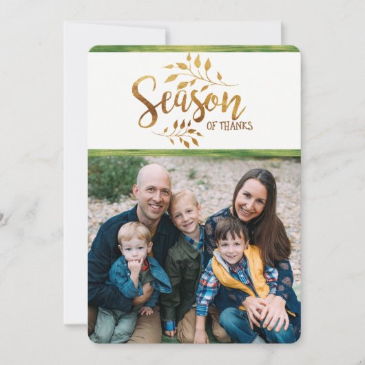 5パーソナライズされたフォト感謝していホリデーカードのシーズン シーズンカード (正面)