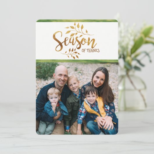 5パーソナライズされたフォト感謝していホリデーカードのシーズン シーズンカード (スタンド正面)