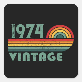 5パーソナライズされたヴィンテージ50歳の誕生日パーティー スクエアシール