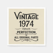 5パーソナライズされたヴィンテージ50歳の誕生日パーティー スタンダードカクテルナプキン (正面)