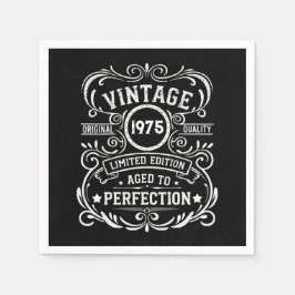 5パーソナライズされたヴィンテージ50歳の誕生日パーティー スタンダードカクテルナプキン