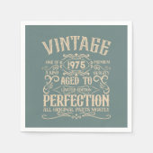 5パーソナライズされたヴィンテージ50歳の誕生日パーティー スタンダードカクテルナプキン (正面)