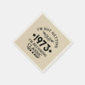 5パーソナライズされたヴィンテージ50歳の誕生日パーティー スタンダードカクテルナプキン (角)