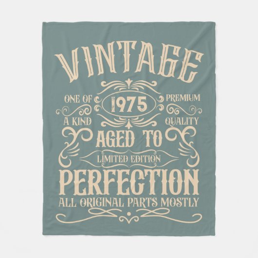 5パーソナライズされたヴィンテージ50歳の誕生日パーティー フリースブランケット (正面)