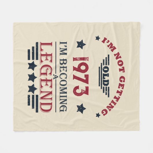 5パーソナライズされたヴィンテージ50歳の誕生日パーティー フリースブランケット (正面(横))