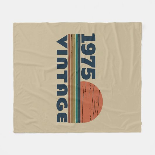 5パーソナライズされたヴィンテージ50歳の誕生日パーティー フリースブランケット (正面(横))