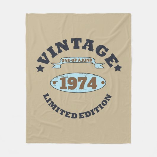 5パーソナライズされたヴィンテージ50歳の誕生日パーティー フリースブランケット (正面)