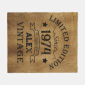 5パーソナライズされたヴィンテージ50歳の誕生日パーティー フリースブランケット (正面(横))