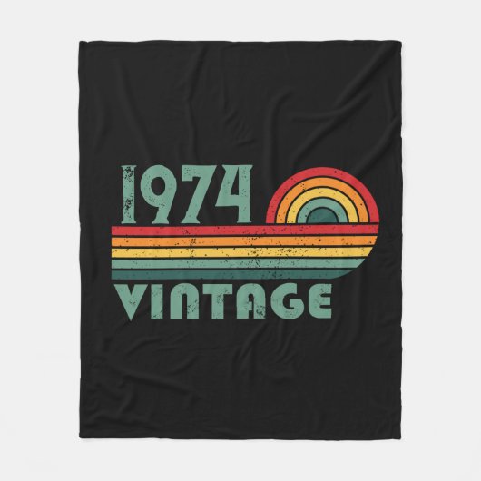 5パーソナライズされたヴィンテージ50歳の誕生日パーティー フリースブランケット (正面)