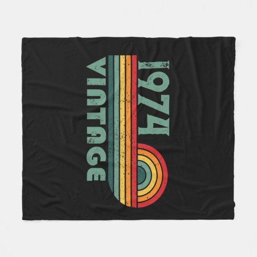 5パーソナライズされたヴィンテージ50歳の誕生日パーティー フリースブランケット (正面(横))