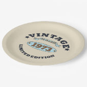 5パーソナライズされたヴィンテージ50歳の誕生日パーティー ペーパープレート (アングル)