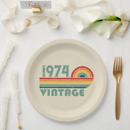 5パーソナライズされたヴィンテージ50歳の誕生日パーティー ペーパープレート