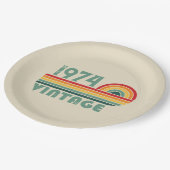 5パーソナライズされたヴィンテージ50歳の誕生日パーティー ペーパープレート (アングル)